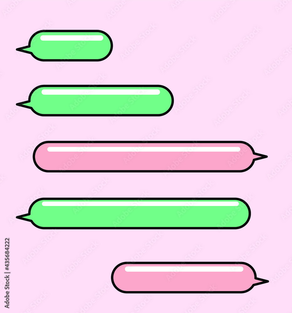 Poster Bubble message icons for chat. Vector design template for messenger UI.