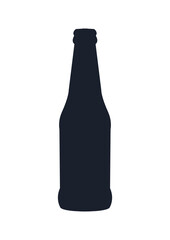 Beer bottle icon. (Beer bottle vector silhouette)
