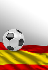 Fototapeta premium 3D Spain Flag with soccer Ball (3D Render)