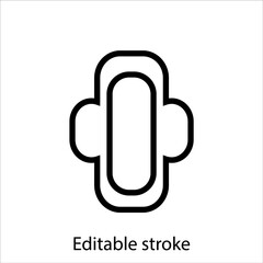 Female hygiene reusable menstruation pads outline icon. Customizable linear contour symbol. Editable stroke