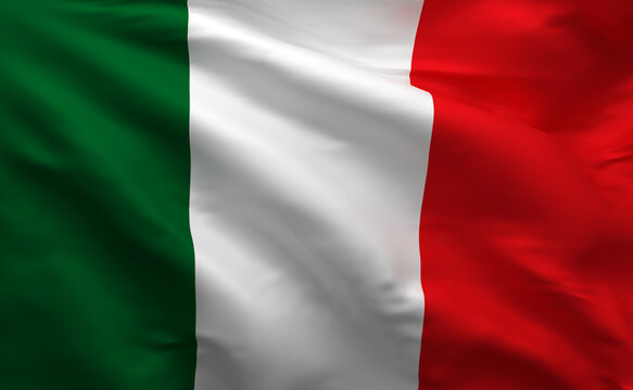 Abstract 3D rendered Italian Flag Illustration (3D Rendering)