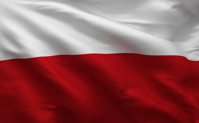 Abstract Poland Flag 3D Illustration (3D Rendering)