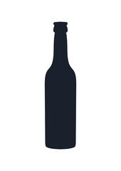 Beer bottle icon. (Beer bottle vector silhouette) 
