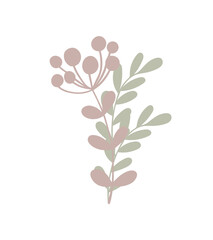 Simple flowers pastel-colored floral arrangement in flat style vector illustration, symbol of spring, cozy home, Easter holidays celebration decor, clipart for cards, bohemian springtime decoration