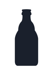 Beer bottle icon. (Beer bottle vector silhouette)