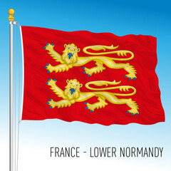 Lower Normandy regional flag, France, European Union, vector illustration