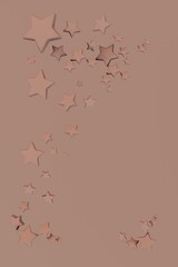 Three dimensional render in pastel colors stars. .3d rendering design, abstract background. Minimal design elements, wallpaper, concept art.3d illustration.


