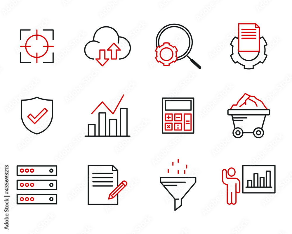 Poster data analysis set icon symbol template for graphic and web design collection logo vector illustratio