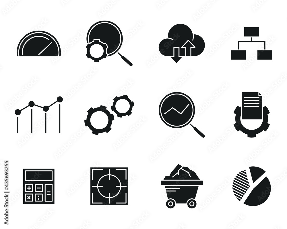 Poster data analysis set icon symbol template for graphic and web design collection logo vector illustratio