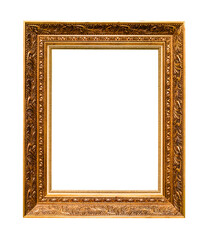 vertical wide carved red gold wooden picture frame