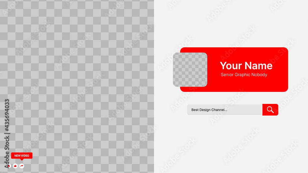 Poster horizontal white and red user interface template for social media. put your logo and header under th