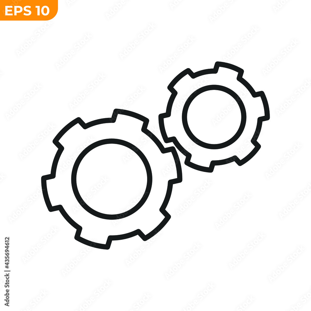 Poster processing gear setting icon symbol template for graphic and web design collection logo vector illus