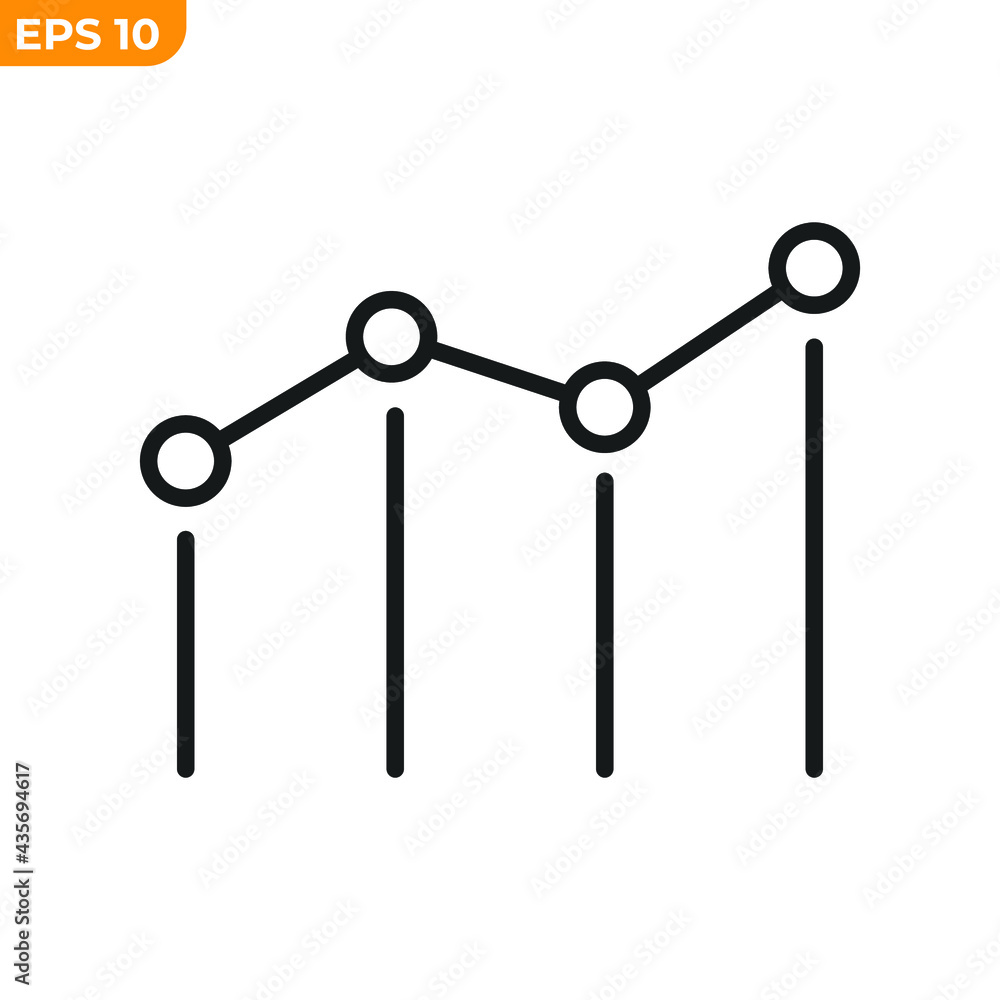 Poster analytics graph chart icon symbol template for graphic and web design collection logo vector illustr