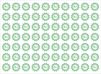 seamless floral background with fish icon