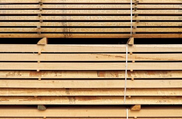 Stacked Timber Planks In Storage