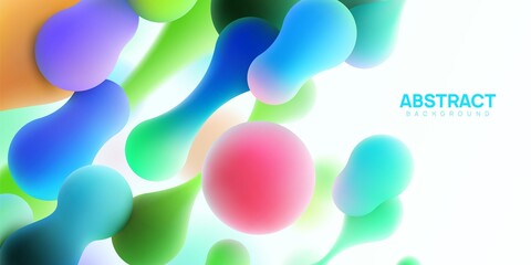 Abstract vector illustration with morphing balls on white background.