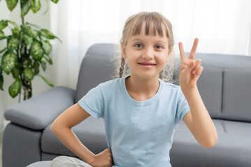 Young beauty girl portrait. Look at camera. head shot of a little girl