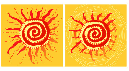 Shrovetide vector. The image of the sun is the national symbol of the holiday.