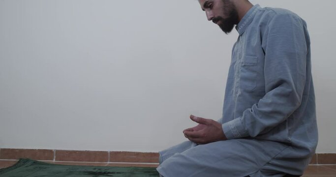 Muslim man practice Islam prayer
