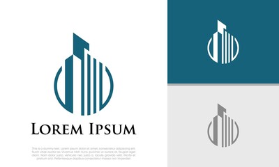 Real Estate Logo. Luxury Logo. Construction Architecture Building Logo Design Template Element	