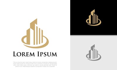 Real Estate Logo. Luxury Logo. Construction Architecture Building Logo Design Template Element	