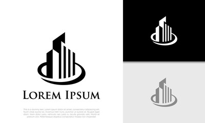 Real Estate Logo. Luxury Logo. Construction Architecture Building Logo Design Template Element	
