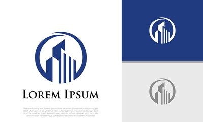 Real Estate Logo. Luxury Logo. Construction Architecture Building Logo Design Template Element	