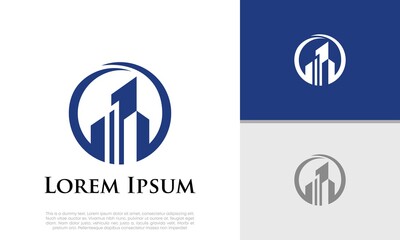 Real Estate Logo. Luxury Logo. Construction Architecture Building Logo Design Template Element	