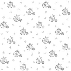 Seamless pattern with retro bike.