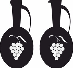 vintage jug with a bunch of grapes
