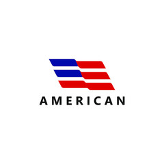 The American US Flag Waves Logo