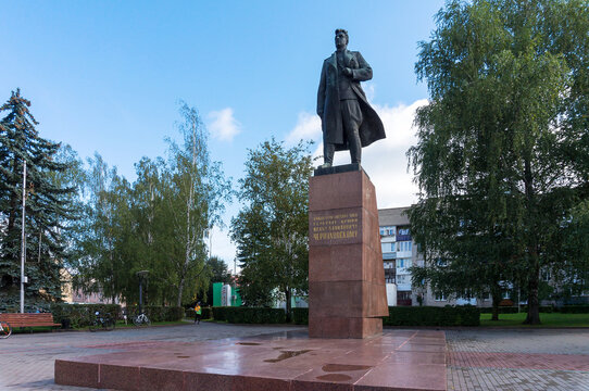 Monument to General Ivan Danilovich Chernyakhovsky, Hero of the Soviet Union. Sculptor B.V. Yedunova, architect M.D. Insekin. Kaliningrad region, Chernyakhovsk, Russia, September 6, 2020. 
