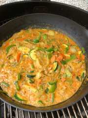 Vegan vegetable curry with rice
