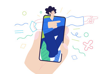 Business topics - the application. Modern flat vector