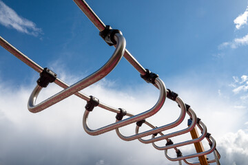 Training rails under the blue skies