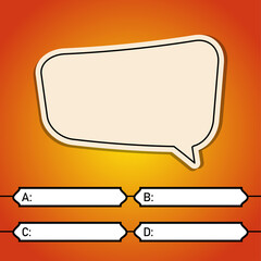 Quiz game vector illustration. Test, exam, answer, education, learning, internet, lottery. Concept for Web, Mobile, Presentations.