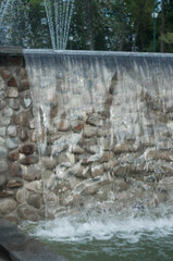 waterfall in the park, water fountain