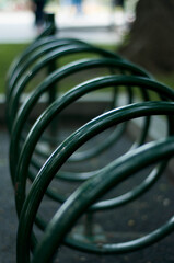 parking for bicycles in the park