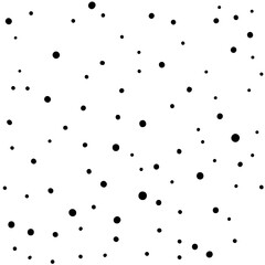 Black and white seamless  confetti background. Hand drawn pattern with  dotted design. Vector abstract  dot wallpaper.
