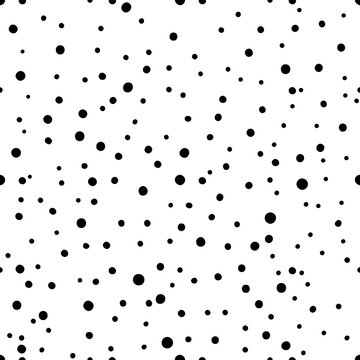 Black and white seamless  confetti background. Hand drawn pattern with  dotted design. Vector abstract  dot wallpaper.