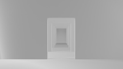 white architecture  concept 3d illustration rendering