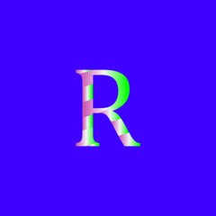 R letter logo icon vector template on purple background creative letter R icon. R vector.
