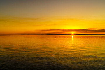 Sunset over Toledo Bend Reservoir, on the Louisiana side