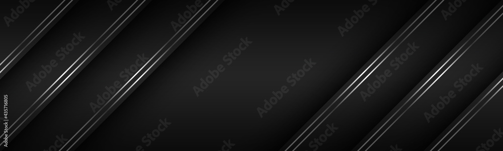 Canvas Prints black modern material header with diagonal silver lines. banner for your business. vector abstract w