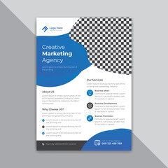 Creative marketing agency corporate flyer design vector template 