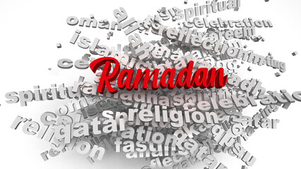 3d Max Ramadan for the celebration of Muslim community festival.