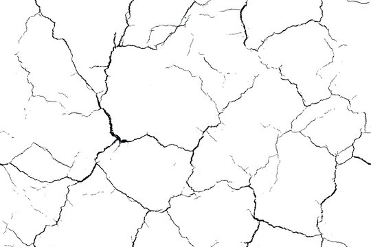 Cracked seamless pattern texture. Black repeated cracks on white background. Noise Fashion Pop Art Design Pattern.