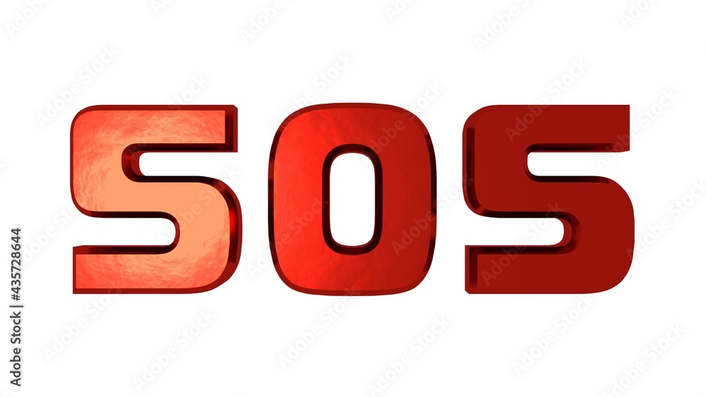 Poster red textured metallic 3d text 