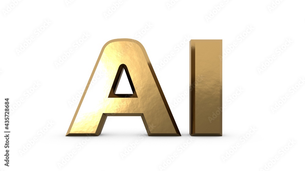 Poster gold metallic 3d text 