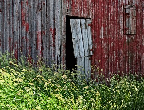 Old Red Barn Door